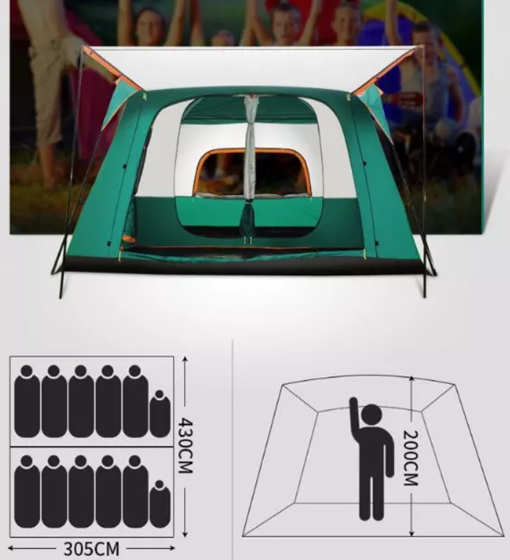 Utomhus 8 personer Stort campingtält